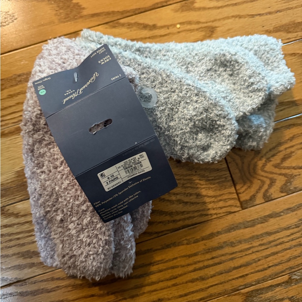 Target Plush Fuzzy Socks 2-Pack in Gray and Blush